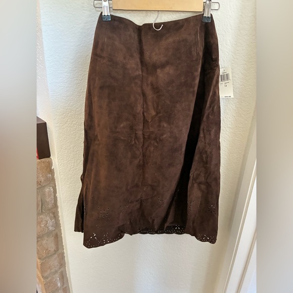 Charter Club Habitat Java Suede Midi Skirt - Picture 1 of 9